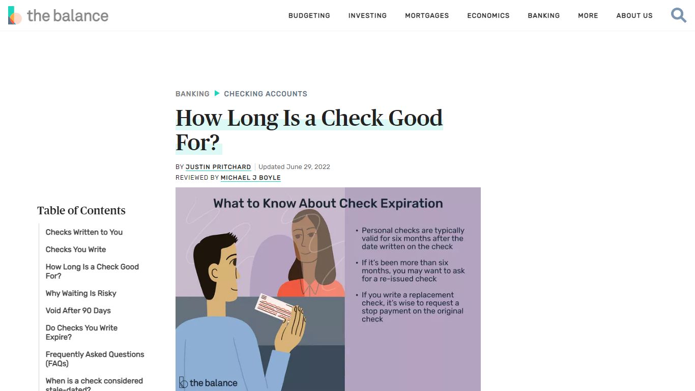 How Long Is a Check Good For? Tips for Old Checks - The Balance